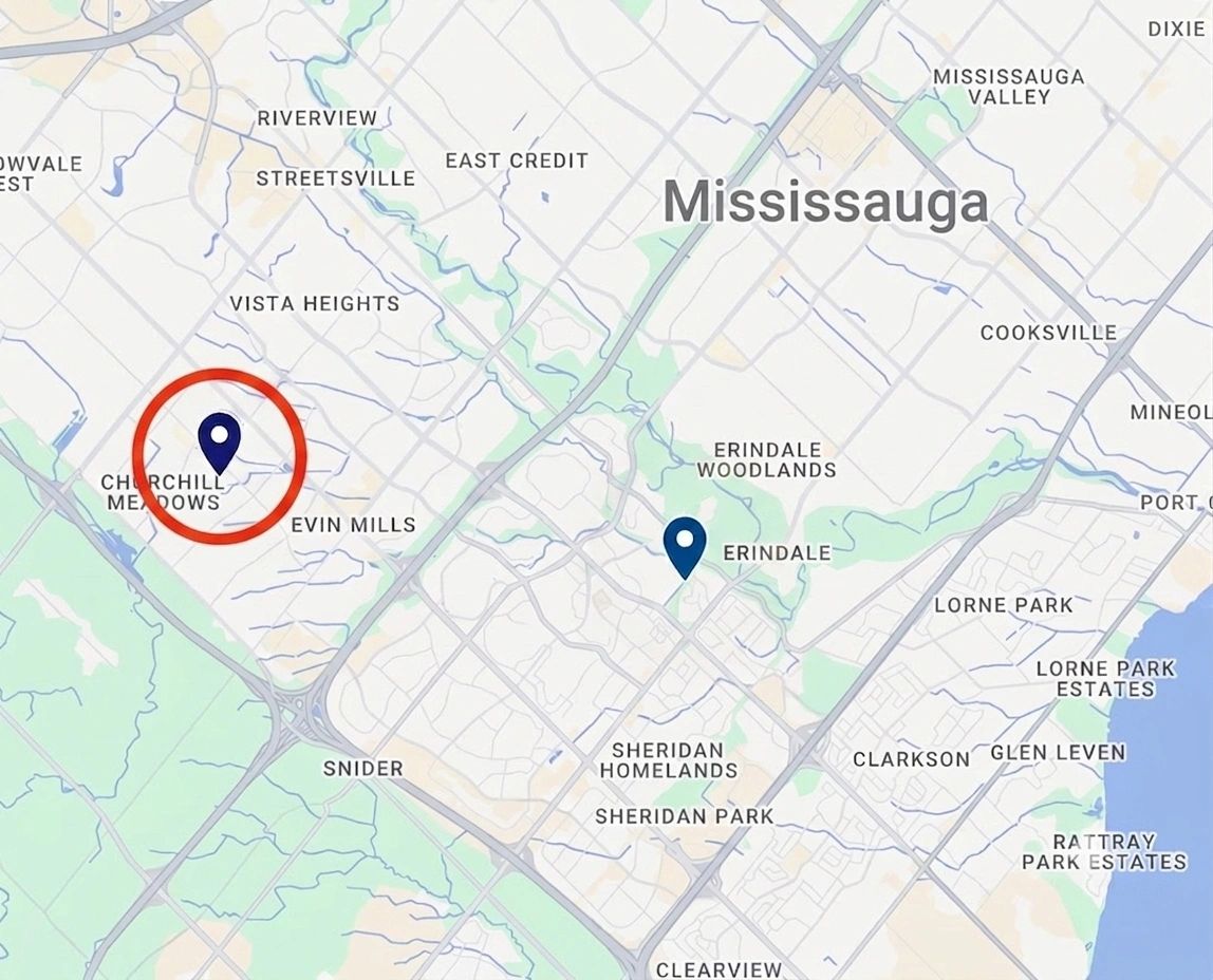 Festival Drive location map, Mississauga